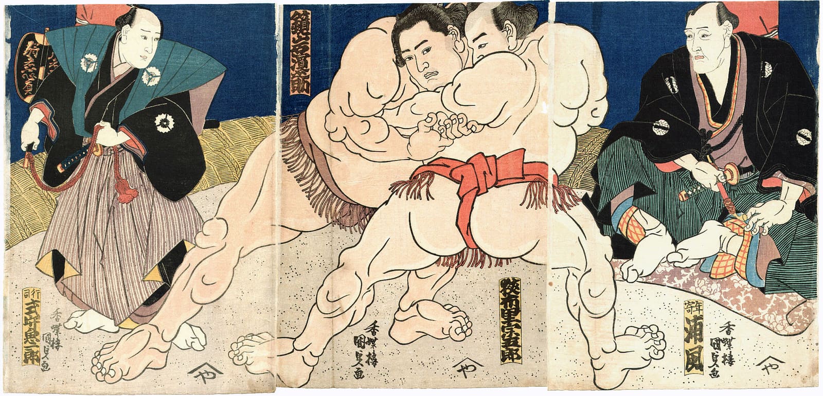 江戸時代の相撲を描いた浮世絵(歌川国貞、相撲三部作)